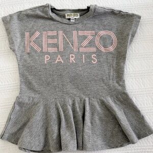 Kenzo Kids Gray and Pink Peplum Top. Size 2T